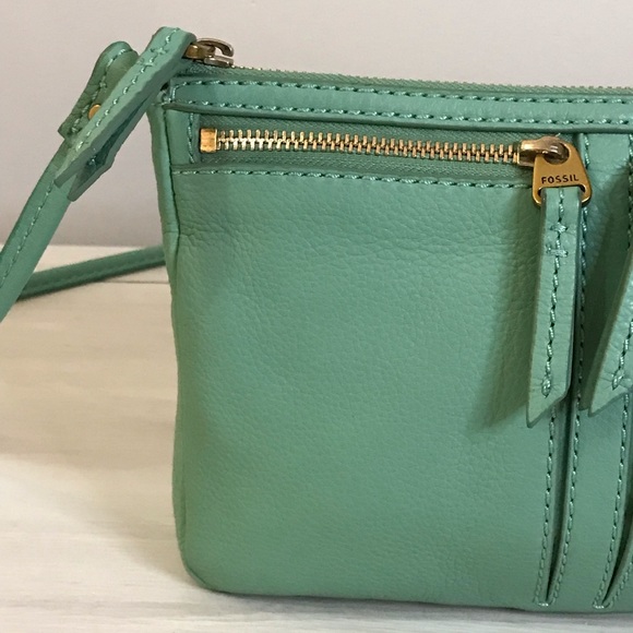 Fossil Elise Leather Crossbody Purse, Mint Green - Picture 5 of 12